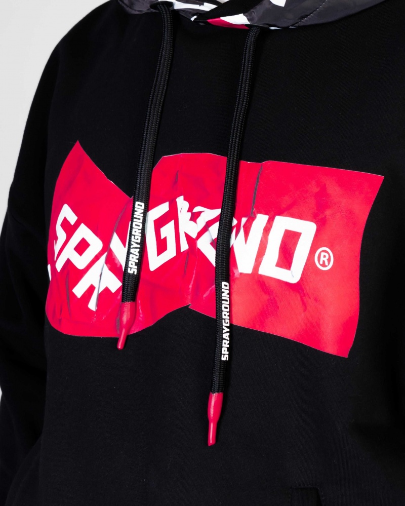 Sprayground Hoodie CRUMPLED Black | FNDWR7058