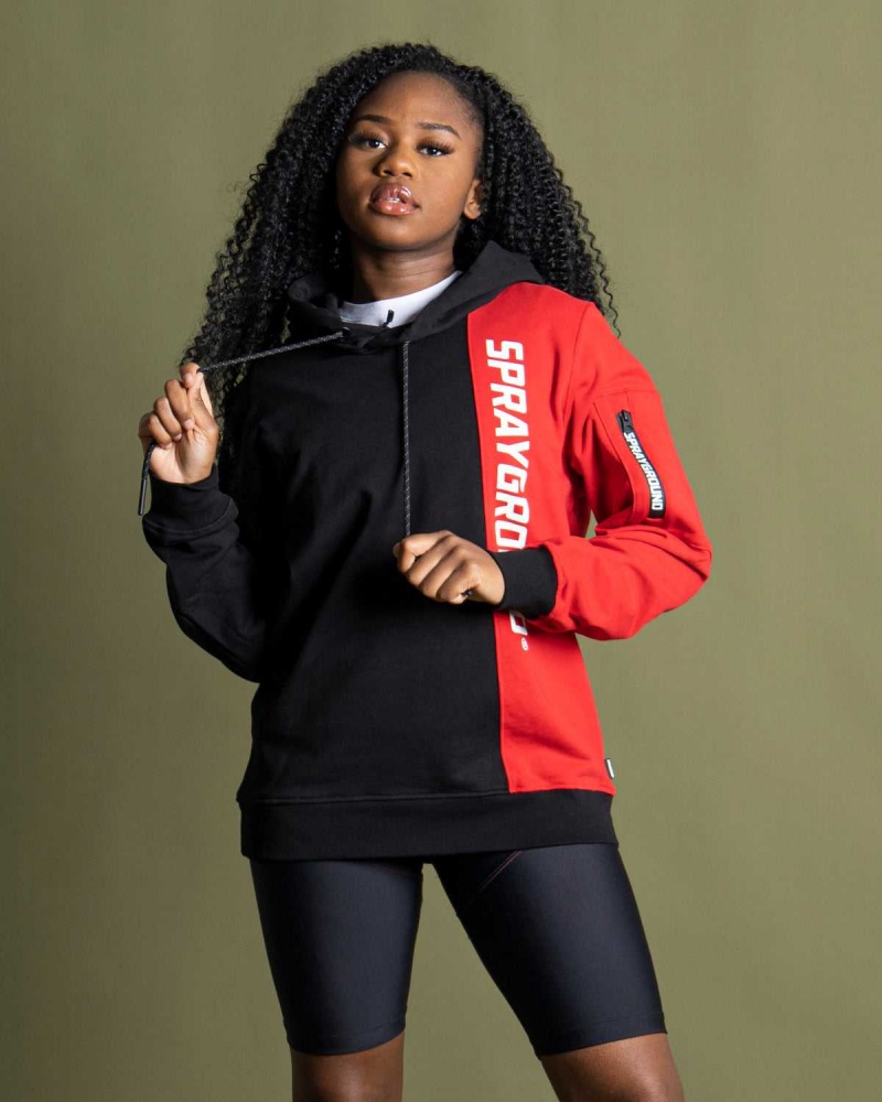 Sprayground Hoodie DE LATO HOODIE Red Black | BSLQC0265