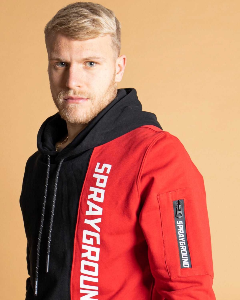 Sprayground Hoodie DE LATO HOODIE Red Black | BSLQC0265