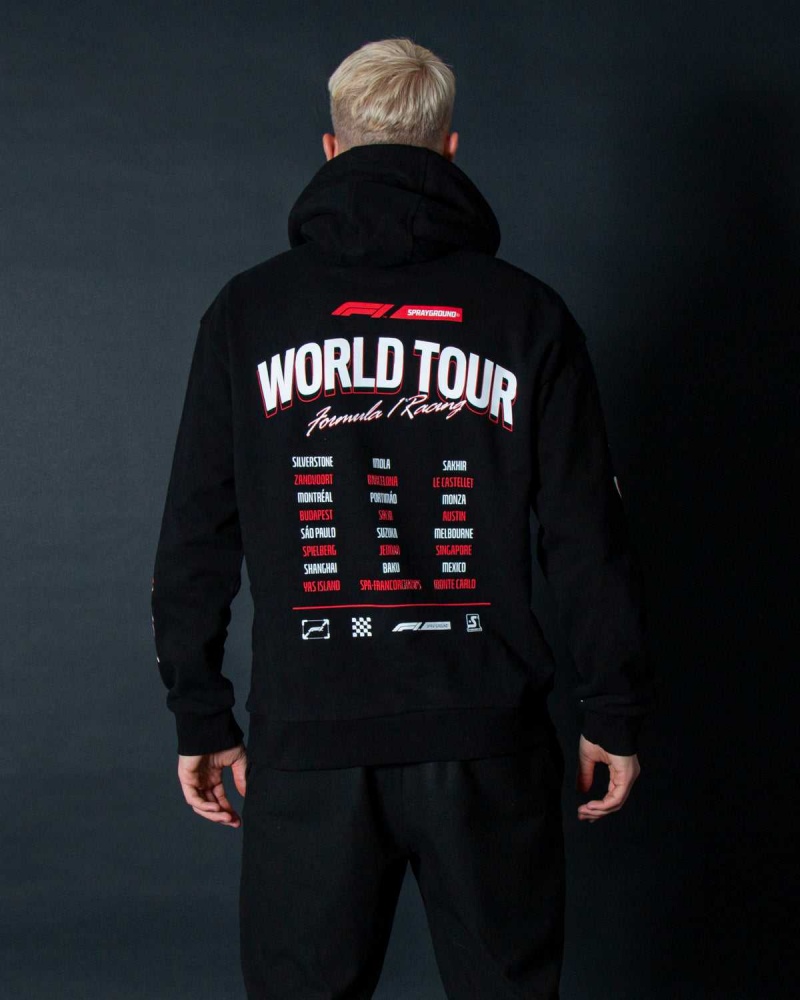 Sprayground Hoodie FORMULA 1 WORLD TOUR HOODY Black | HNRKU9852