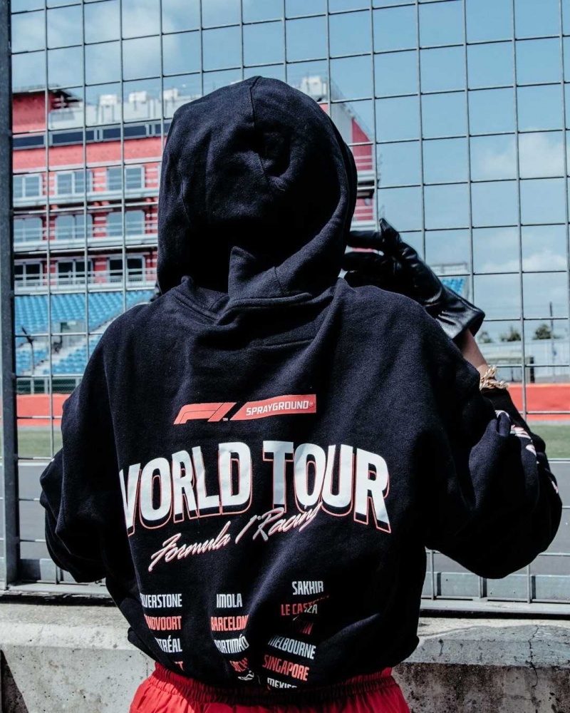 Sprayground Hoodie FORMULA 1 WORLD TOUR HOODY Black | HNRKU9852