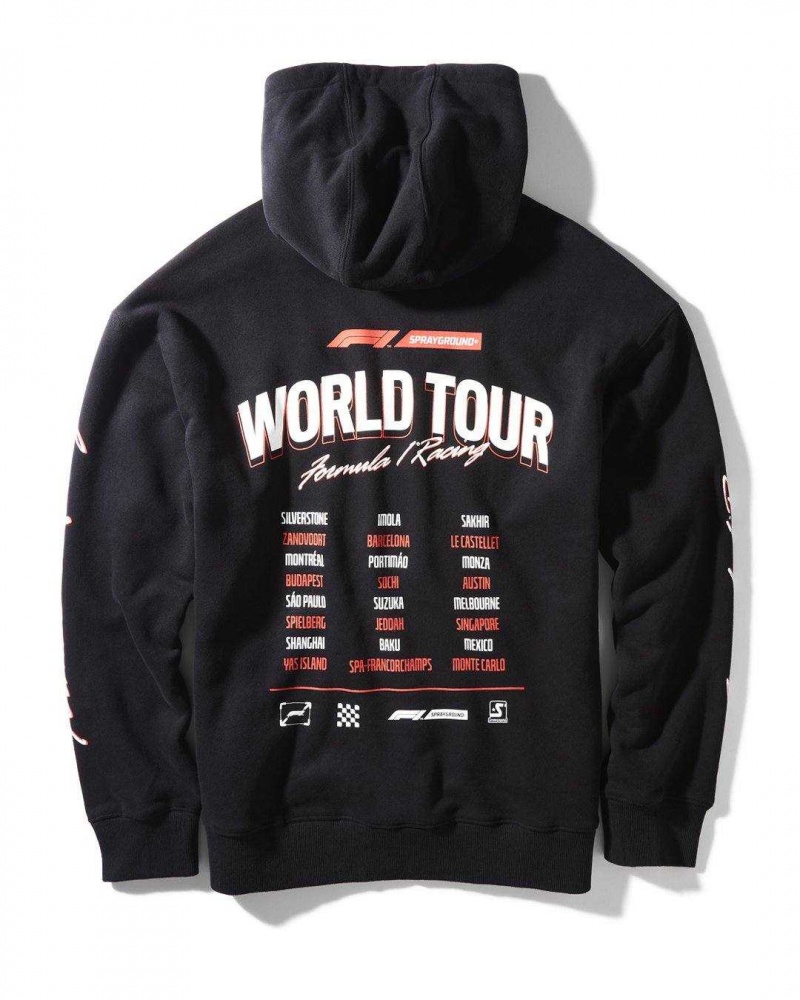 Sprayground Hoodie FORMULA 1 WORLD TOUR HOODY Black | HNRKU9852