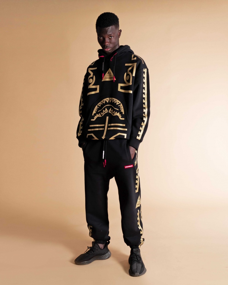 Sprayground Hoodie GOLDEN A.I Black | QUBKS8324