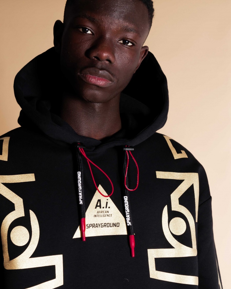 Sprayground Hoodie GOLDEN A.I Black | QUBKS8324