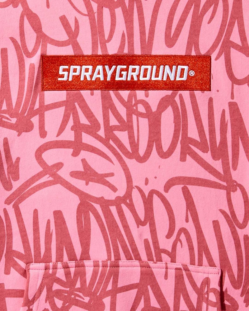 Sprayground Hoodie GRAFFITI HOODIE PULLOVER Pink | UGKJM1974