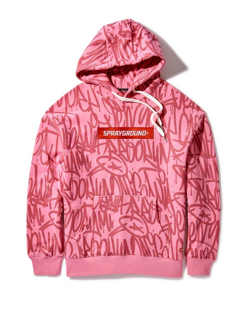 Sprayground Hoodie GRAFFITI HOODIE PULLOVER Pink | UGKJM1974