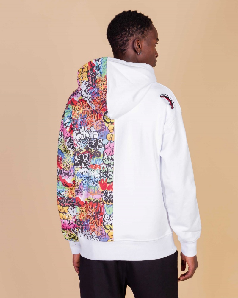 Sprayground Hoodie HALF GRAFF HOODIE White | NEIUW8430