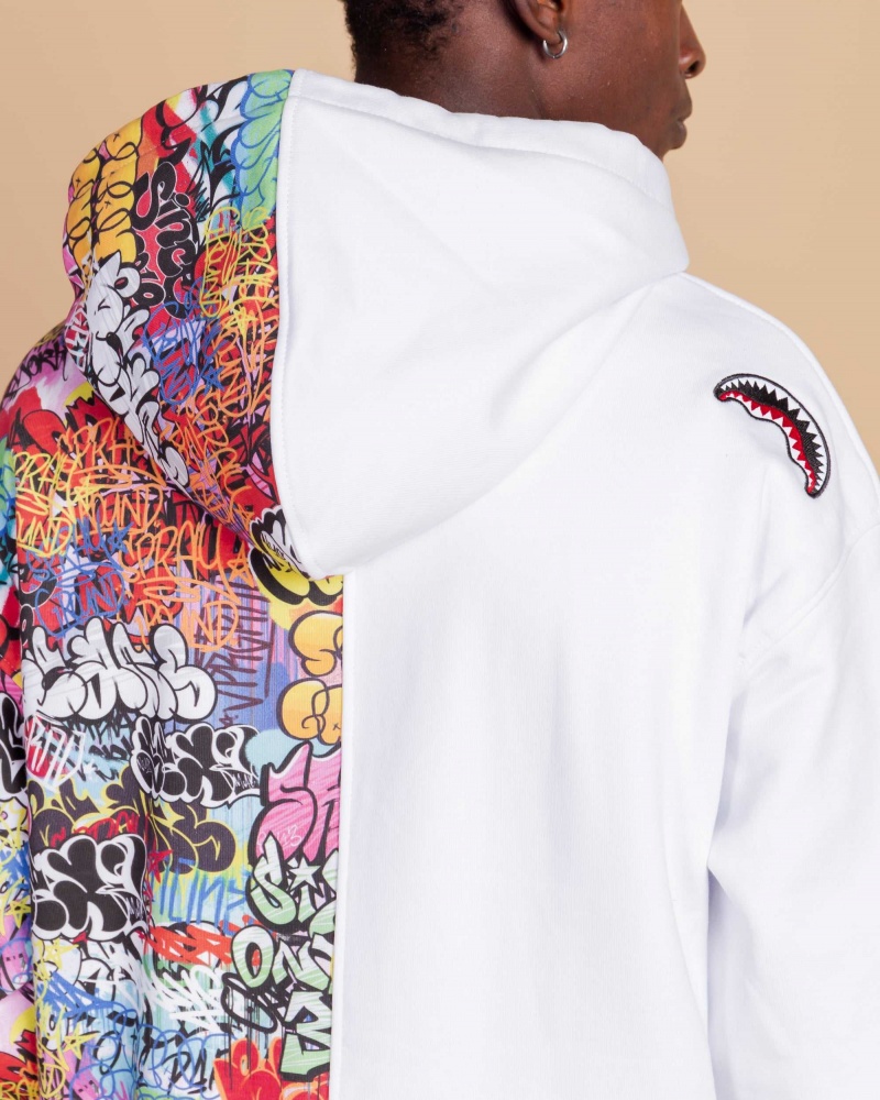 Sprayground Hoodie HALF GRAFF HOODIE White | NEIUW8430