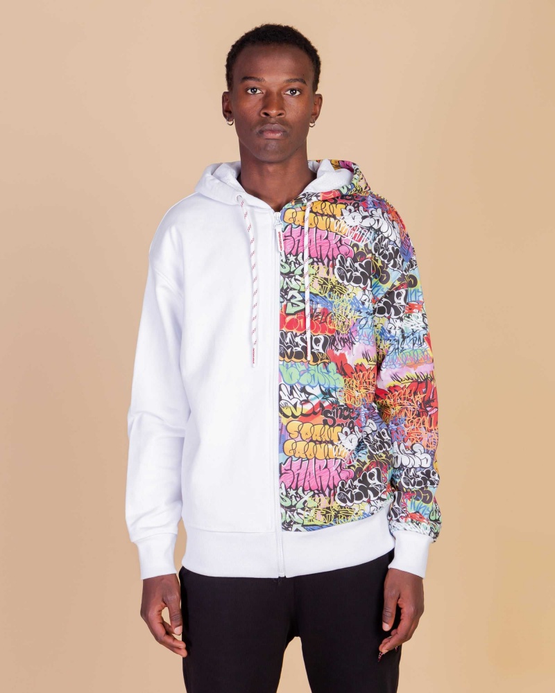 Sprayground Hoodie HALF GRAFF HOODIE White | NEIUW8430