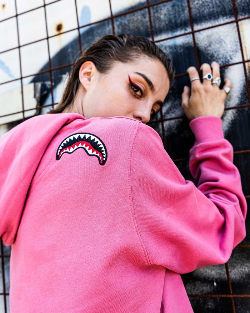 Sprayground Hoodie HALF LOGO HOODIE Pink | UETIP7135