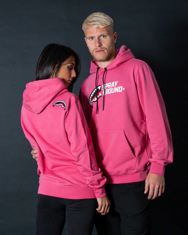 Sprayground Hoodie HALF LOGO HOODIE Pink | UETIP7135