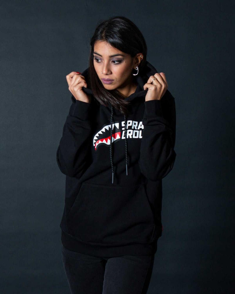 Sprayground Hoodie HALF LOGO HOODIE Black | PLFAW8795