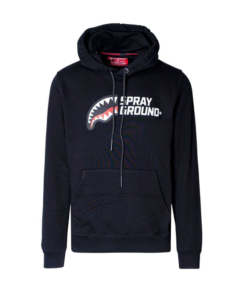 Sprayground Hoodie HALF LOGO HOODIE Black | PLFAW8795