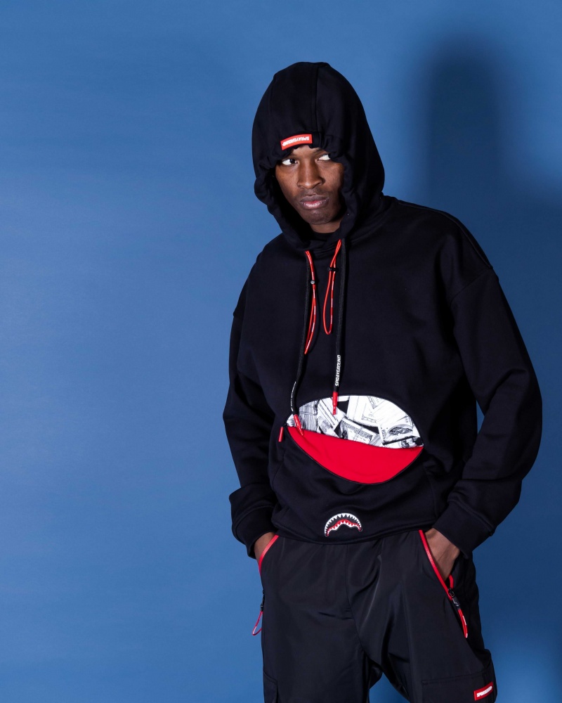 Sprayground Hoodie HIDDEN MONEY Black | VWHRS2975