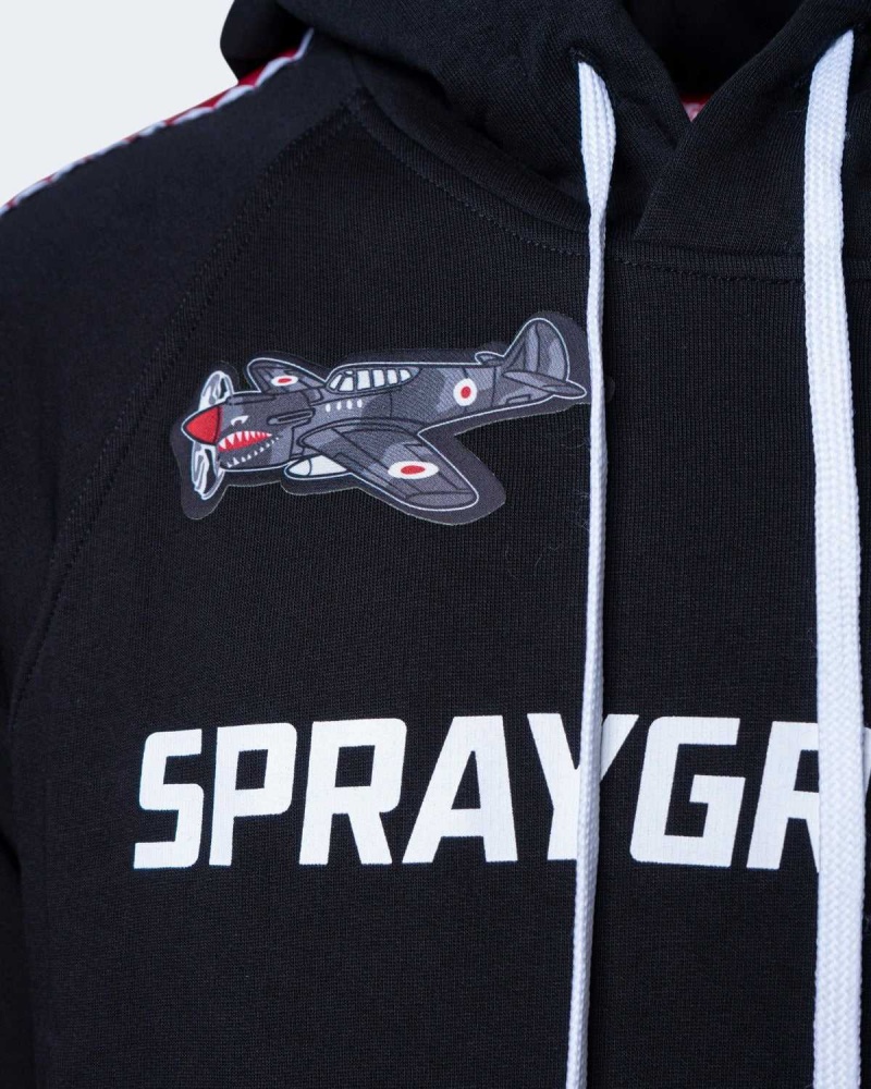 Sprayground Hoodie LOGO AEREO Black | VEFJD3728