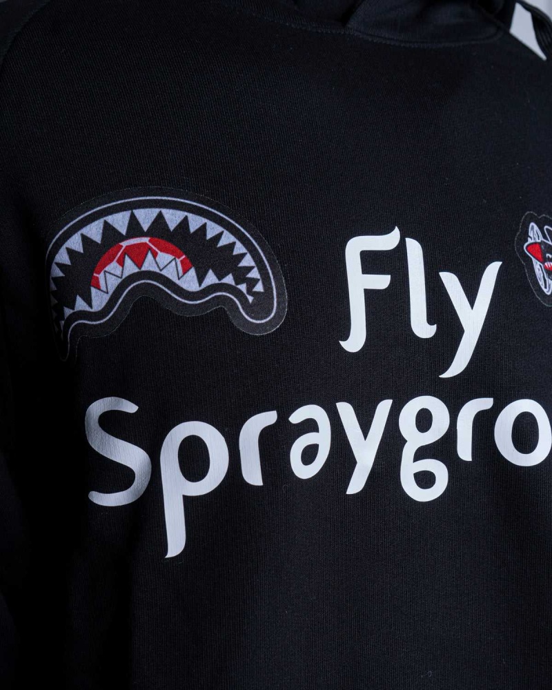 Sprayground Hoodie LOGO FLY Black | VKOXQ0397