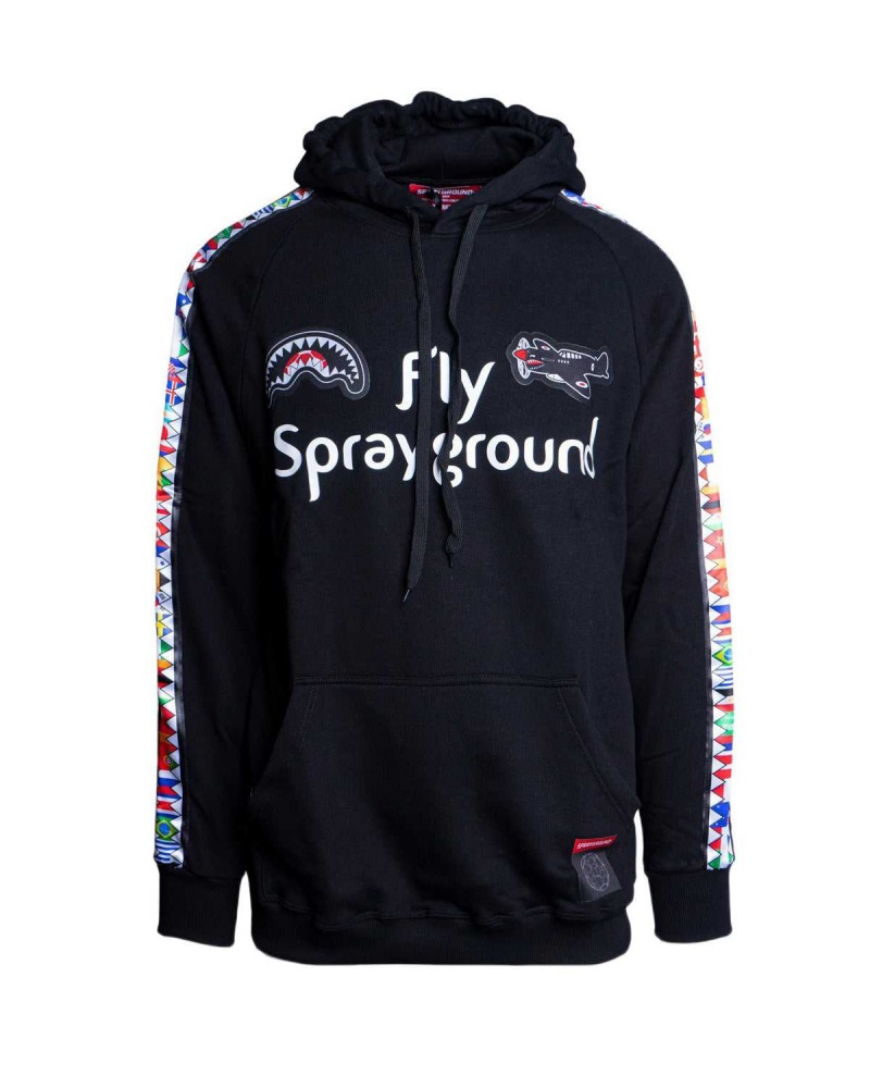 Sprayground Hoodie LOGO FLY Black | VKOXQ0397