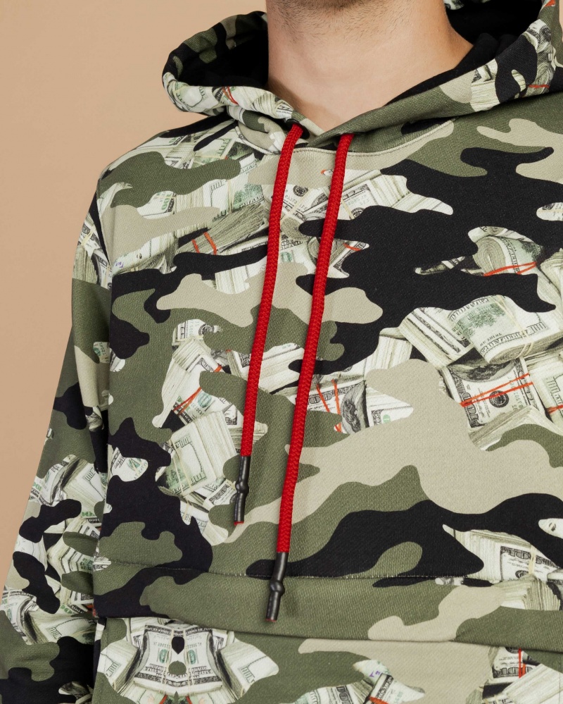 Sprayground Hoodie MONEY Camo Green | NVHWB5830