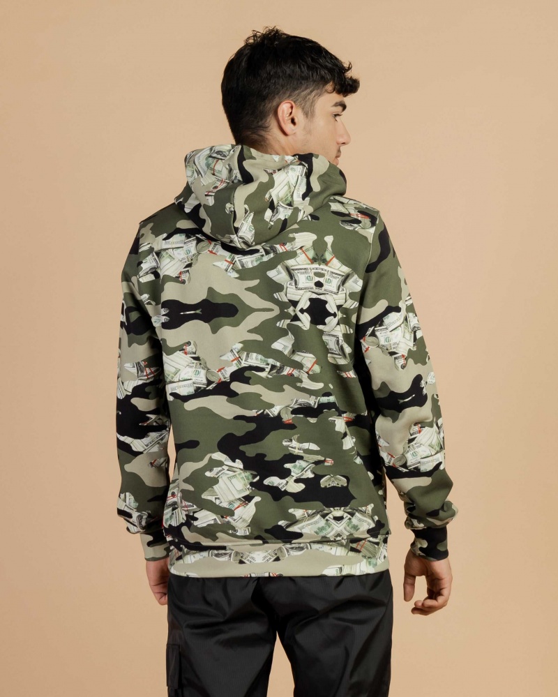 Sprayground Hoodie MONEY Camo Green | NVHWB5830