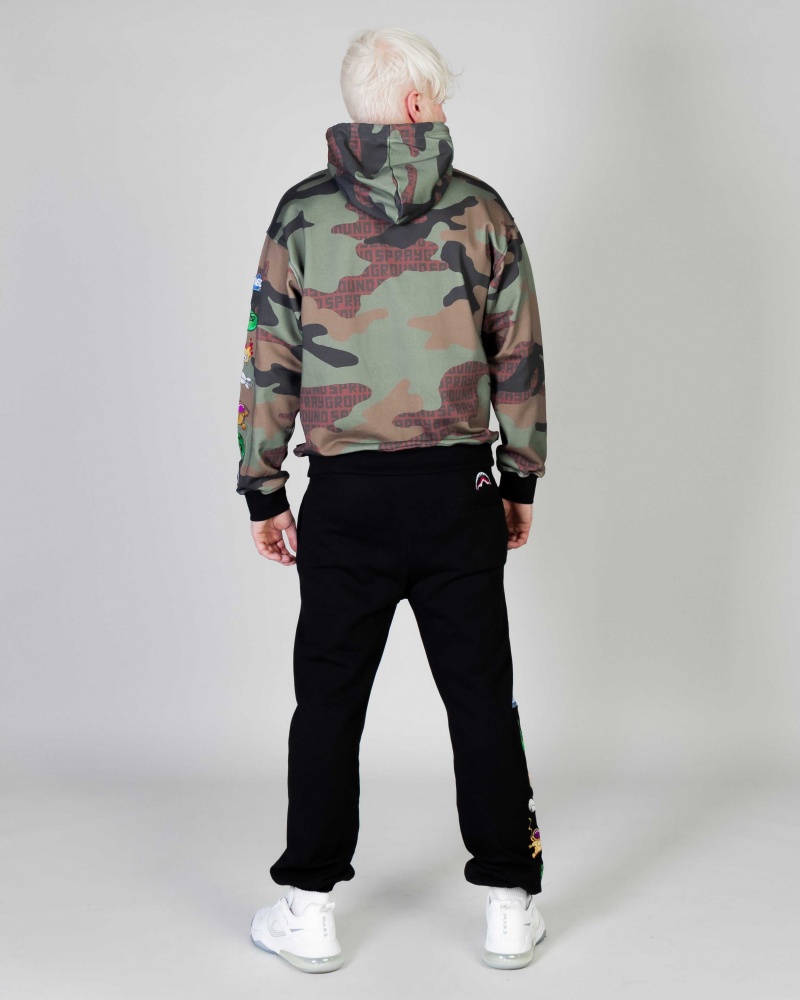 Sprayground Hoodie PATCHES Camo Green | UPXNB0543