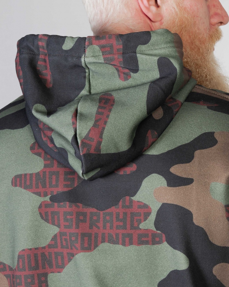 Sprayground Hoodie PATCHES Camo Green | UPXNB0543