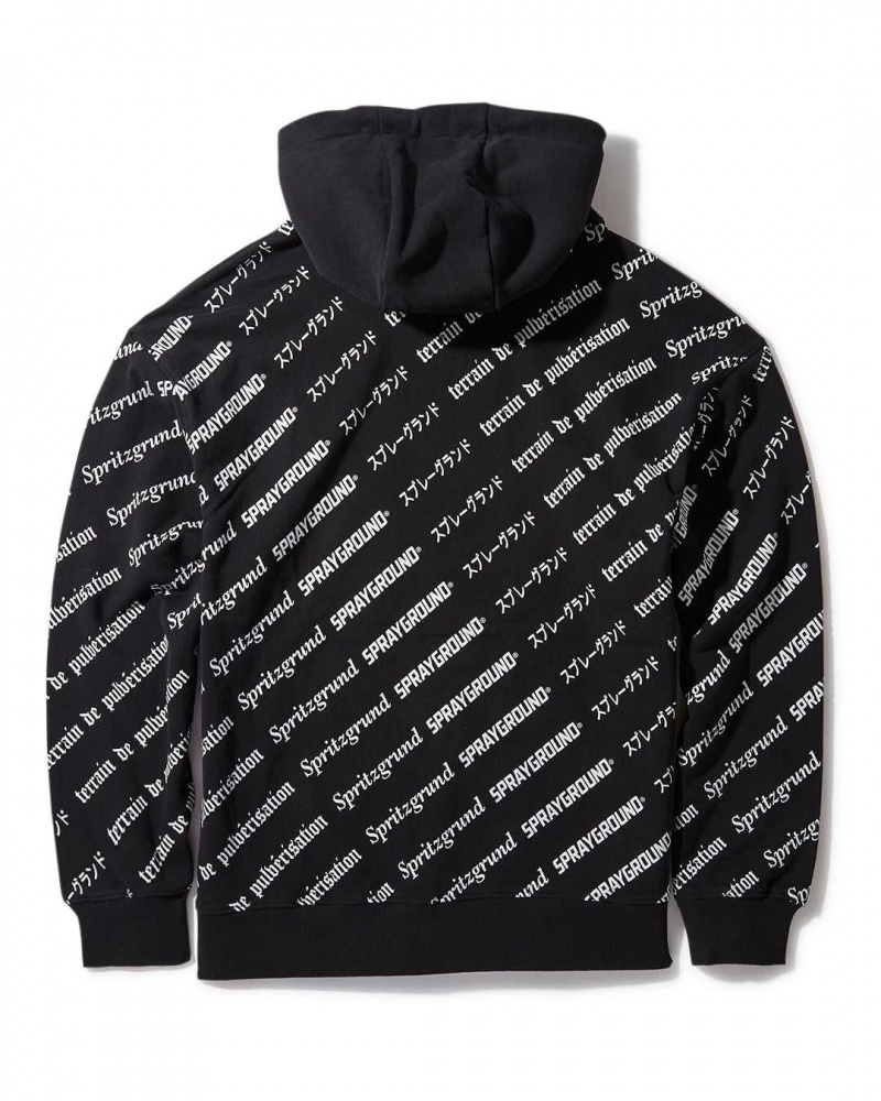 Sprayground Hoodie SG LOGO REPEAT HOODIE PULLOVER Black | NOUQD4732