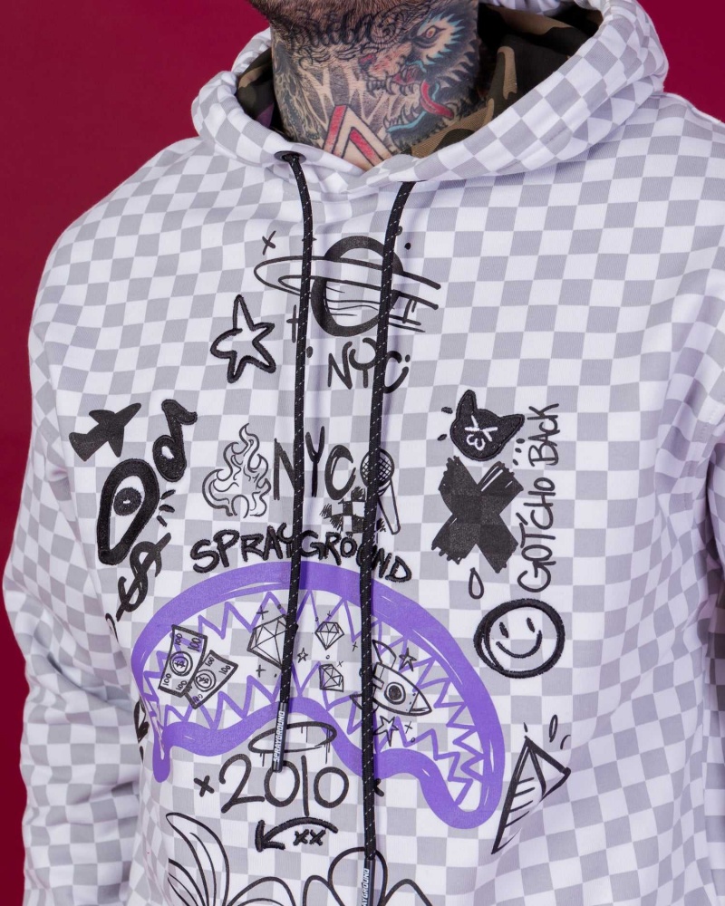 Sprayground Hoodie SMOOTH GRAFFITI HOODIE Grey | DEGMX5130