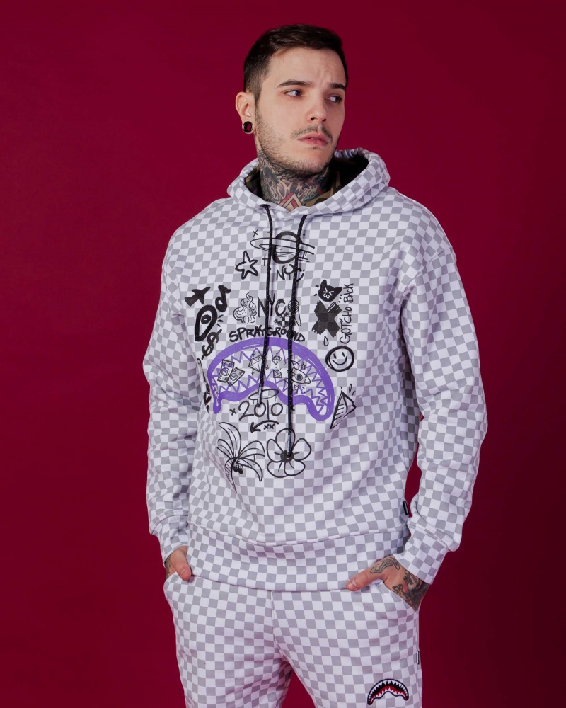 Sprayground Hoodie SMOOTH GRAFFITI HOODIE Grey | DEGMX5130