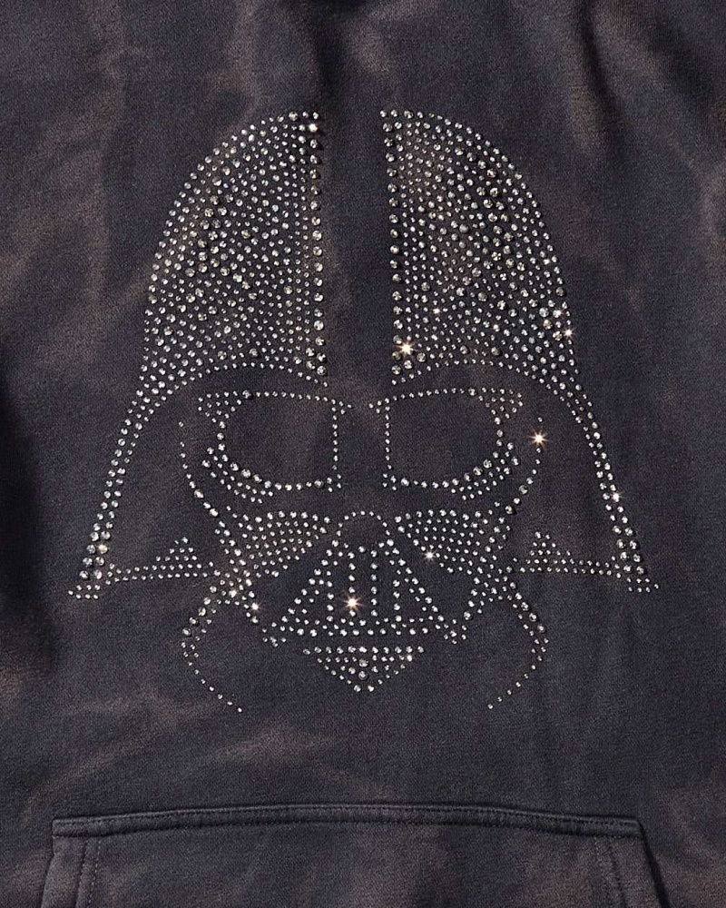 Sprayground Hoodie STAR WARS DARTH VADER RHINESTONE HEAD HOODIE Black | ICAQM7801