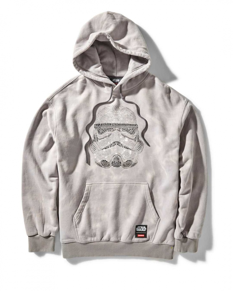 Sprayground Hoodie STAR WARS STORM TROOPER RHINESTONE Grey | OSBYD5364