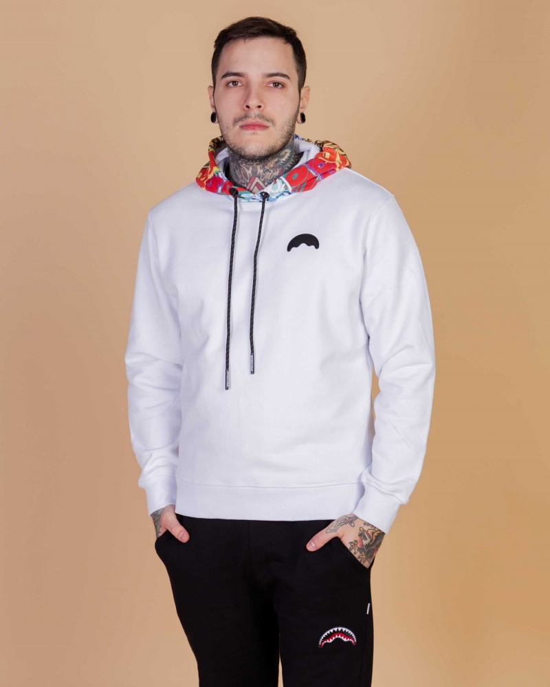 Sprayground Hoodie SUPER CAP HOODIE White | QPXWI3489