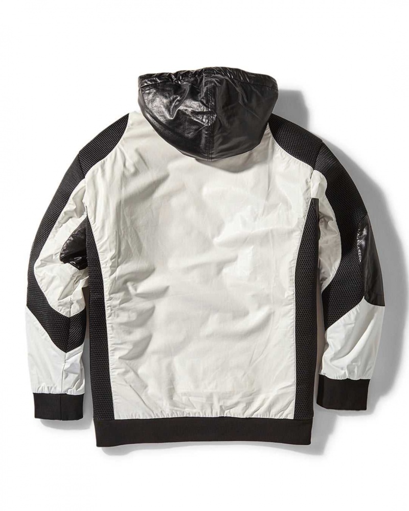 Sprayground Hoodie VIP - COLORBLOCK MOTO HOODIE PULLOVER White | HPCOK5369