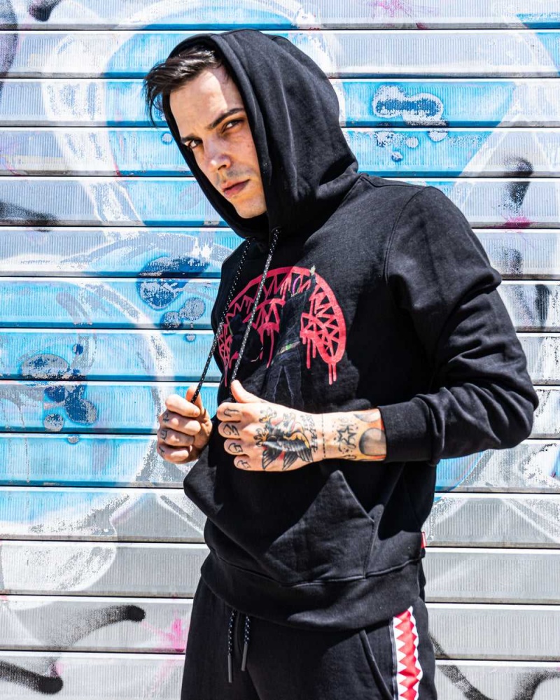 Sprayground Hoodie WALL HOOD White Black | PZYKF6173