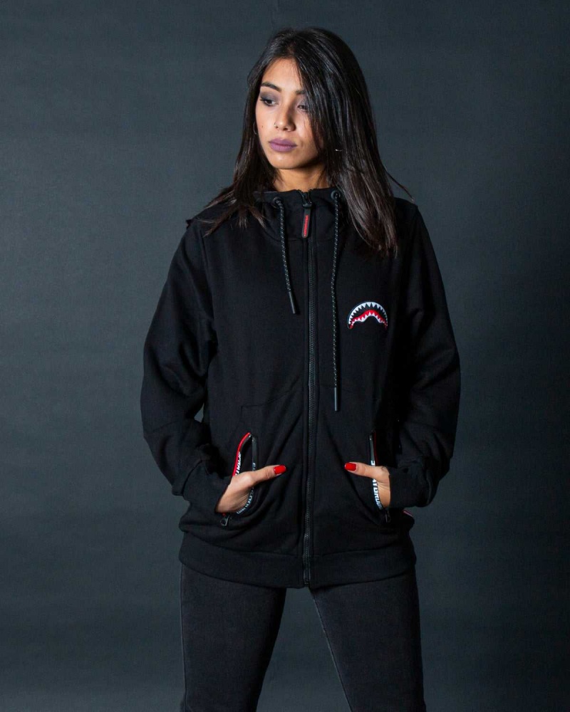 Sprayground Hoodie ZIP LOGO BACK Black | SPWJF4705