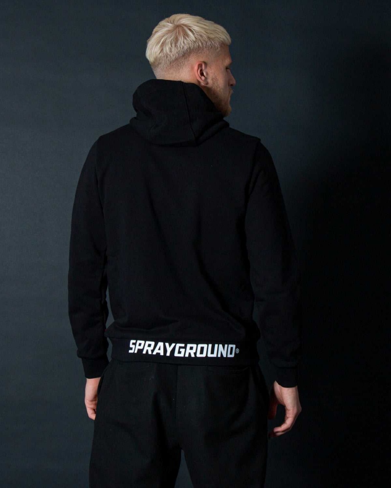 Sprayground Hoodie ZIP LOGO BACK Black | SPWJF4705