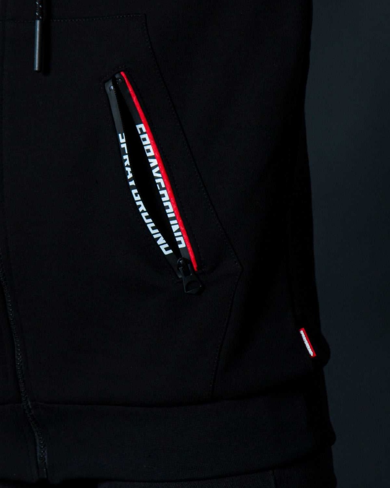 Sprayground Hoodie ZIP LOGO BACK Black | SPWJF4705