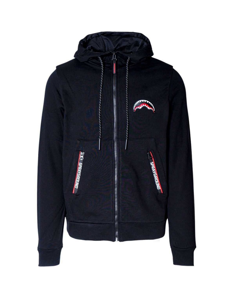 Sprayground Hoodie ZIP LOGO BACK Black | SPWJF4705