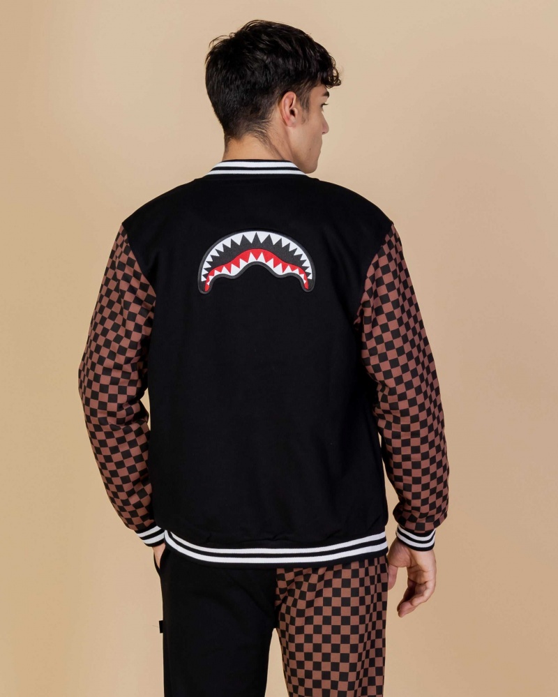 Sprayground Jacket CHECKERED VARSITY Brown | AVWTE6419