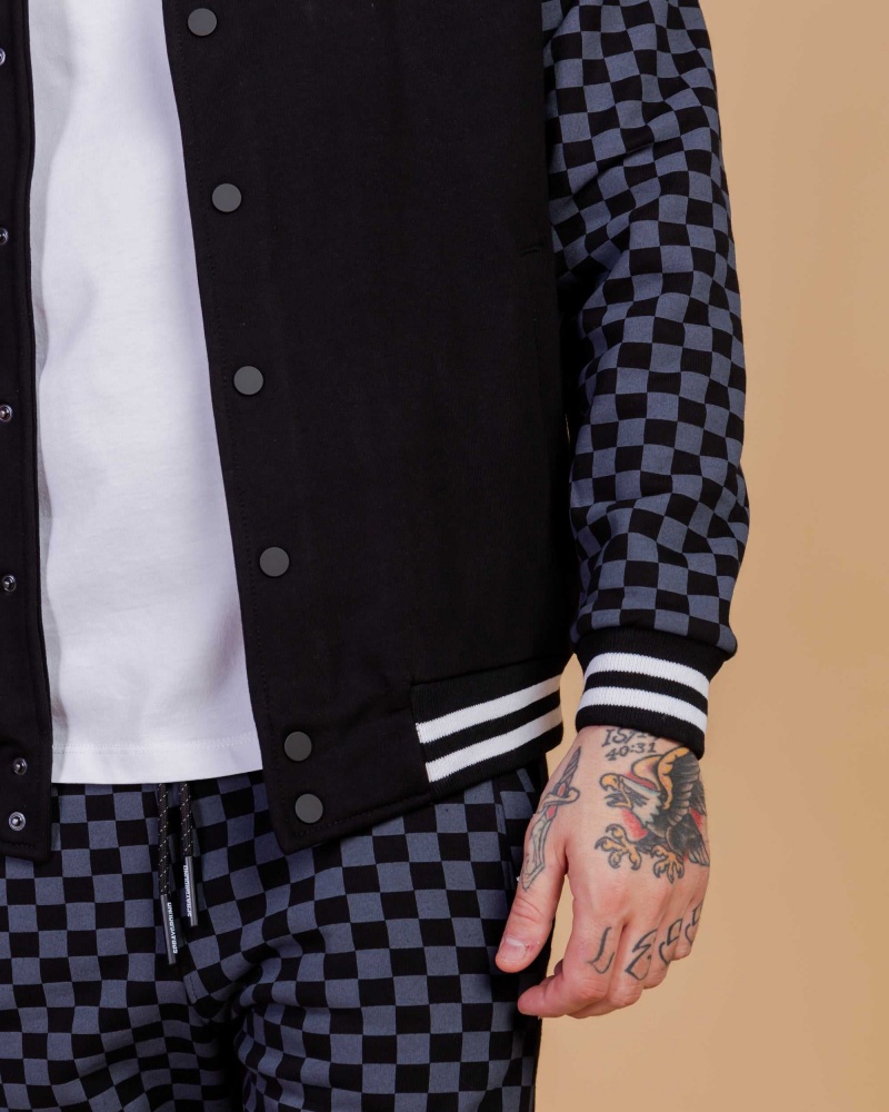 Sprayground Jacket CHECKERED VARSITY Grey | PXUIS0289