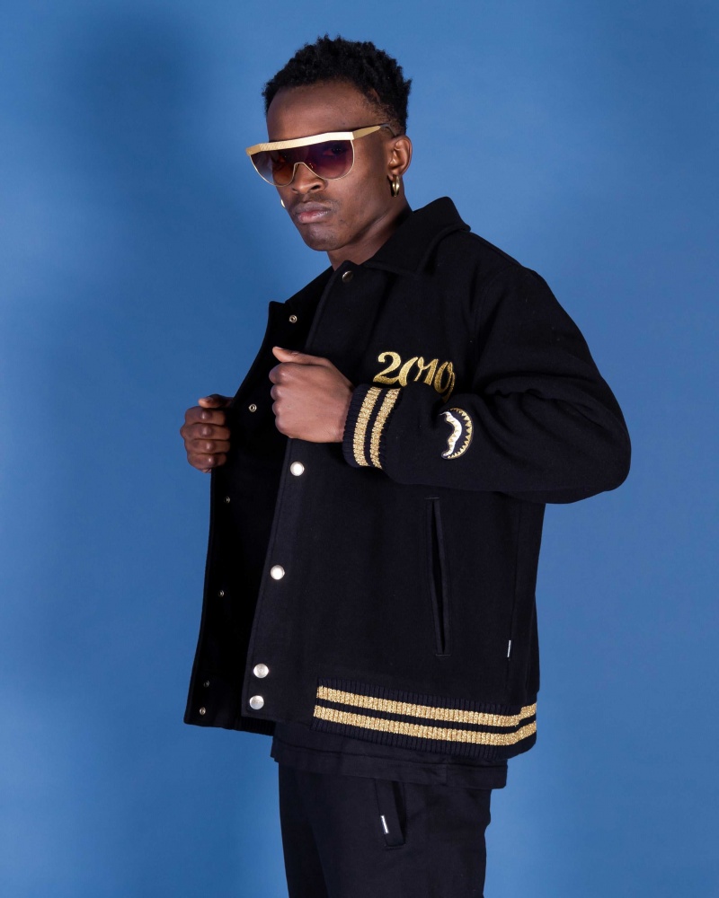 Sprayground Jacket GOLDEN TIGER VARSITY Black | BSFDX8423