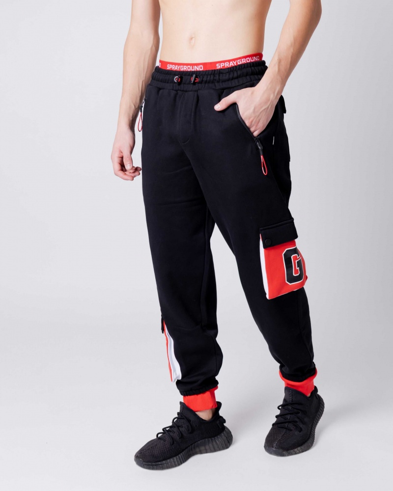 Sprayground Joggers CARGO POCKET Black | KLZVC7826