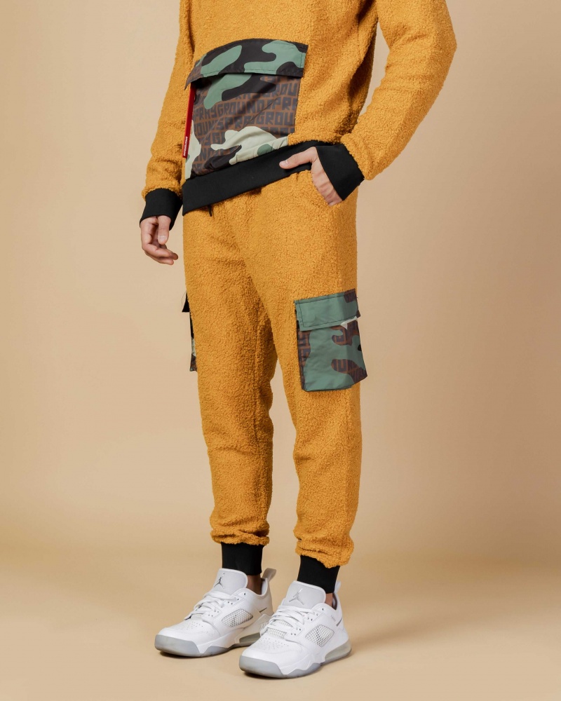 Sprayground Joggers TEDDY POCKET PANTS SAND Brown Beige | UYFTZ2619