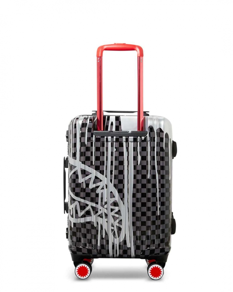 Sprayground Luggage DRIPS SOFT SHELL LUGGAGE Platinum Black | JCPXH1480