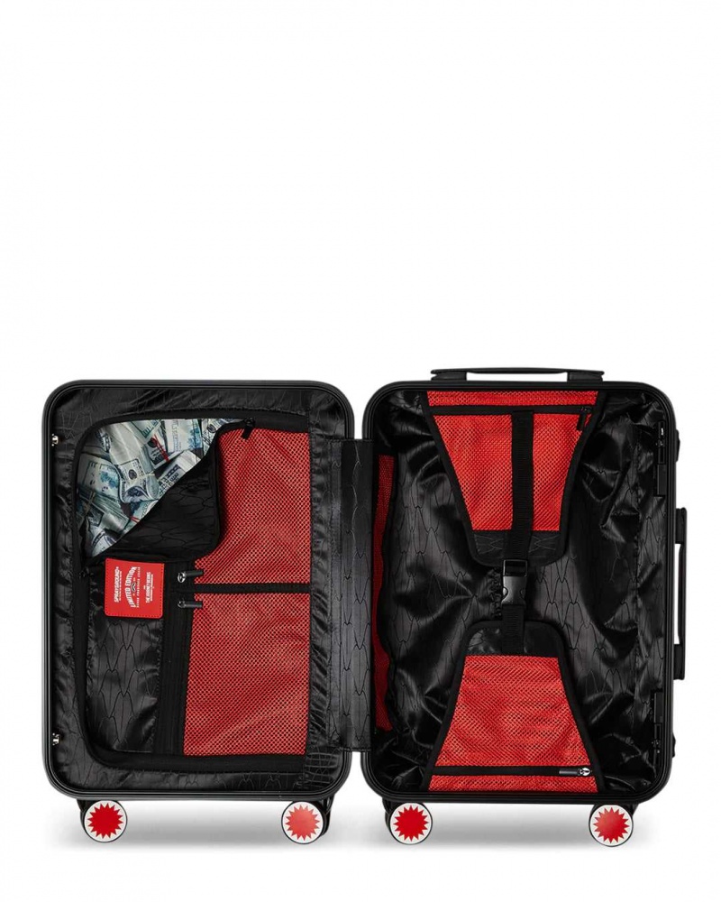 Sprayground Luggage DRIPS SOFT SHELL LUGGAGE Platinum Black | JCPXH1480