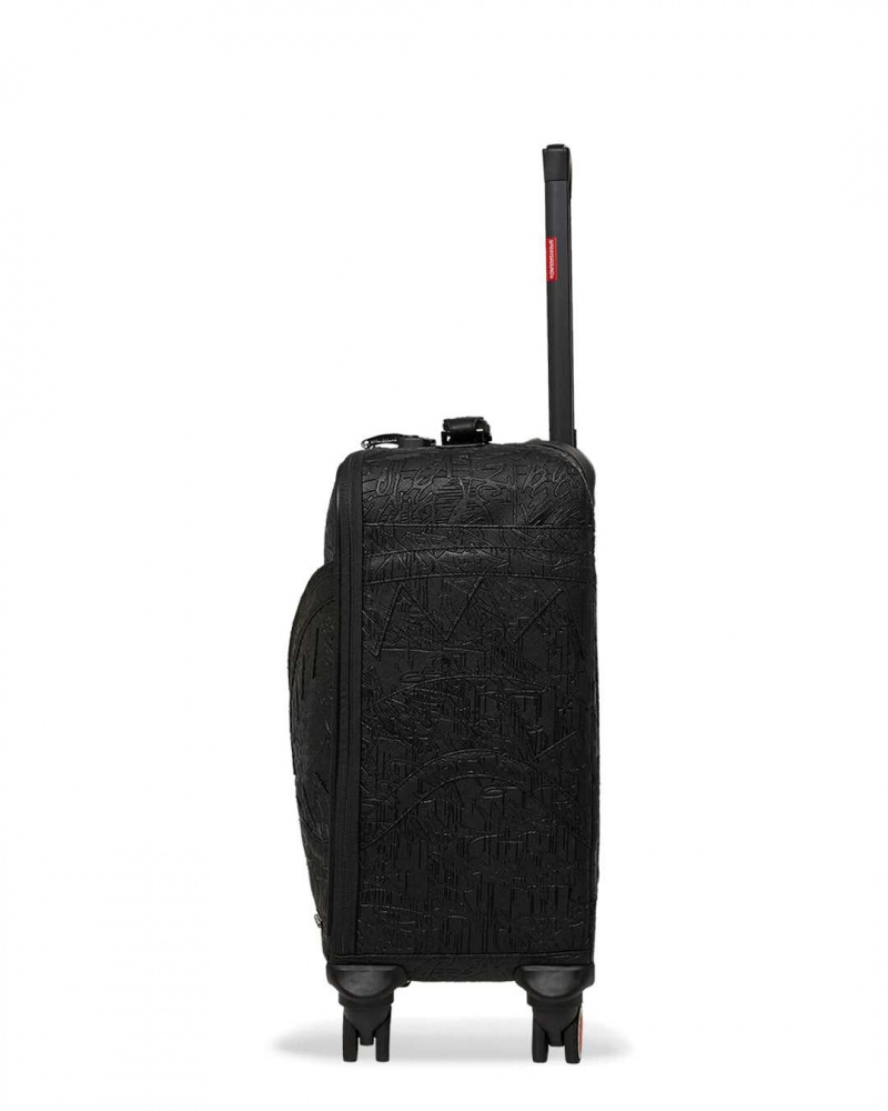 Sprayground Luggage NIGHT GRAFF EMBOSSED SOFT LUGGAGE Black | KHRZM0927