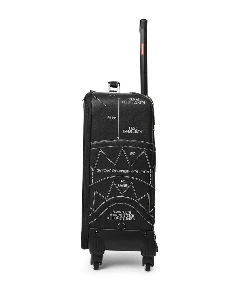 Sprayground Luggage REVERSE TECHNICAL CUT AND SEW LUGGAGE Black | ACTLM0586