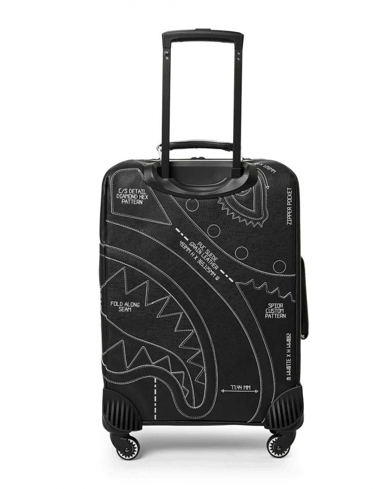 Sprayground Luggage REVERSE TECHNICAL CUT AND SEW LUGGAGE Black | ACTLM0586