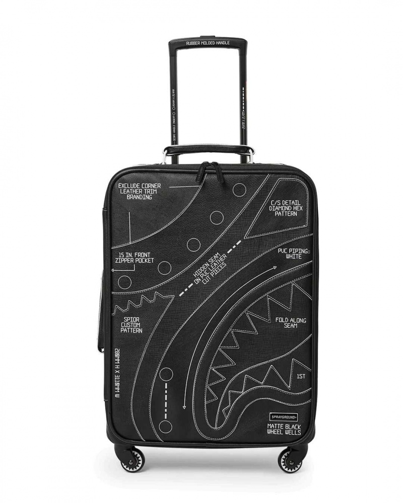 Sprayground Luggage REVERSE TECHNICAL CUT AND SEW LUGGAGE Black | ACTLM0586