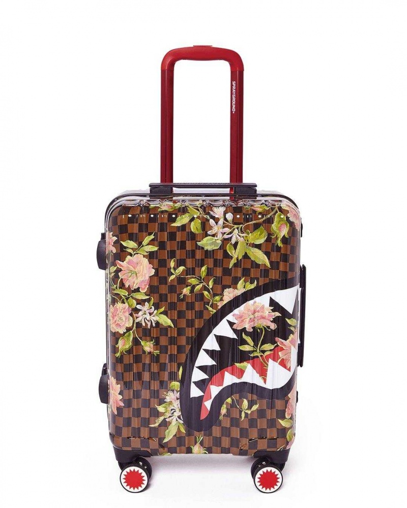 Sprayground Luggage SHARK 22 CARRY-ON LUGGAGE Flower / Green | IYZTU4782