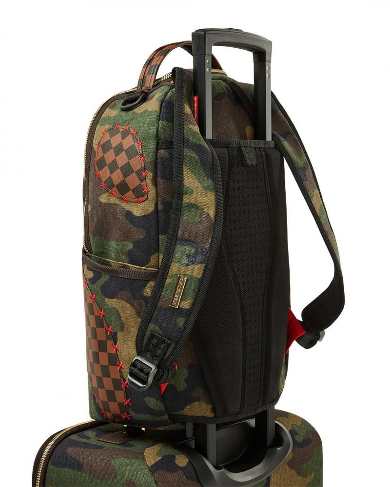 Sprayground Luggage SHARK SHAPE CHECK LUGGAGE Green | ZPXUG4260